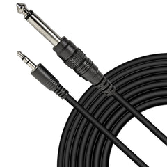 AxcessAbles 1/8 Inch TRS to 1/4 Inch TS Instrument Cable 10ft - 10 Pack | 3.5mm Minijack Male to 6.35mm Male Jack Stereo Audio Cord | 10ft TRS to TS Patch Cables (10-Pack)