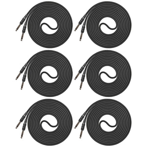 AxcessAbles 1/4 Inch TRS Instrument Cable 5ft - 6 Pack | 6.35mm Male Jack Stereo Audio Cord | 5ft TRS to TRS Balanced Patch Cables (6-Pack)