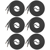 AxcessAbles 1/4 Inch TRS Instrument Cable 5ft - 6 Pack | 6.35mm Male Jack Stereo Audio Cord | 5ft TRS to TRS Balanced Patch Cables (6-Pack)