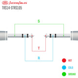 AxcessAbles 1/4 Inch TRS Instrument Cable 5ft | 6.35mm Male Jack Stereo Audio Cord | 5ft TRS to TRS Balanced Patch Cable