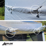 AxplorOutdoor NOMAD Rapid Tent 11.8ft x 11.8ft Hexagon Multi-Seasonal, Portable Pop-up Canopy with ATTACHEABLE Floor and Built-in Privacy Wind Panels (Grey/Silver) - Open Box