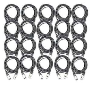 20ft XLR Male to Female Microphone Cable by AxcessAbles| U.S. Based Small Business | Shielded Microphone Cord | DJ Mic Cable | XLR to XLR Balanced Cable | AxcessAbles 20ft XLR Mic Cable (20-Pack)