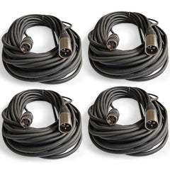 AxcessAbles 20ft XLR Male to Female Microphone Cable | U.S. Based Small Business | Shielded Microphone Cord | DJ Mic Cable | XLR to XLR Balanced Cable | AxcessAbles 20ft XLR Mic Cable (4-Pack)
