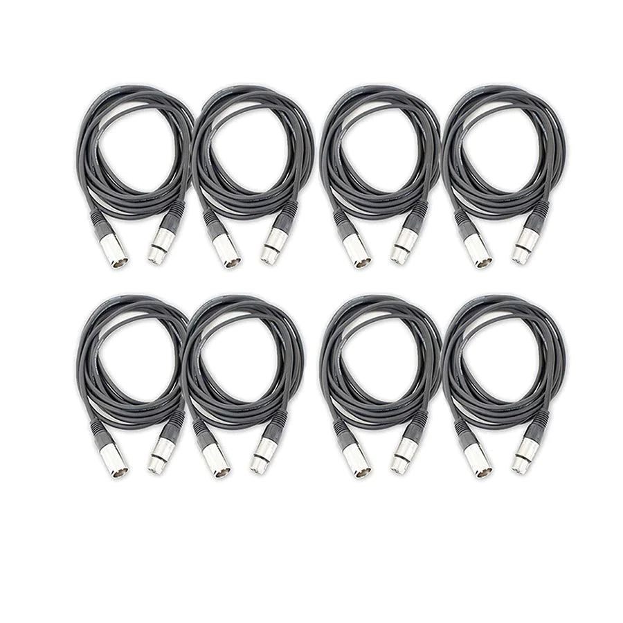 AxcessAbles 20ft XLR Male to Female Microphone Cable | U.S. Based Small Business | Shielded Microphone Cord | DJ Mic Cable | XLR to XLR Balanced Cable | AxcessAbles 20ft XLR Mic Cable (8-Pack)
