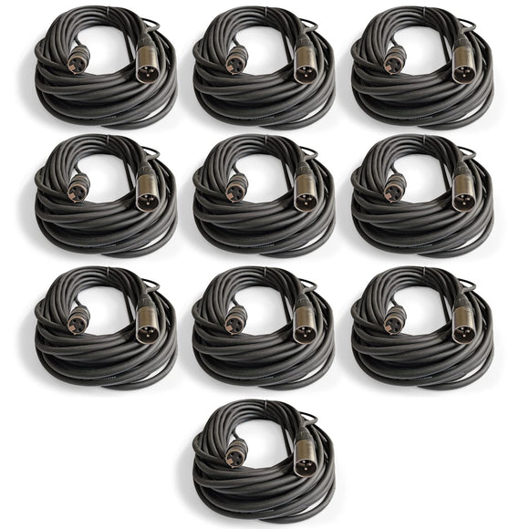 20ft XLR Male to Female Microphone Cable by AxcessAbles| U.S. Based Small Business | Shielded Microphone Cord | DJ Mic Cable | XLR to XLR Balanced Cable | AxcessAbles 20ft XLR Mic Cable (10-Pack)