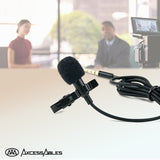 AxcessAbles Lavalier Clip-On Microphone with 5ft TRRS 3.5mm Cable and Adapter - 5 Pack | Omnidirectional Condenser Lapel Microphone for Audio Recording| AxcessAbles Lav Mic (5 Lav Mics)